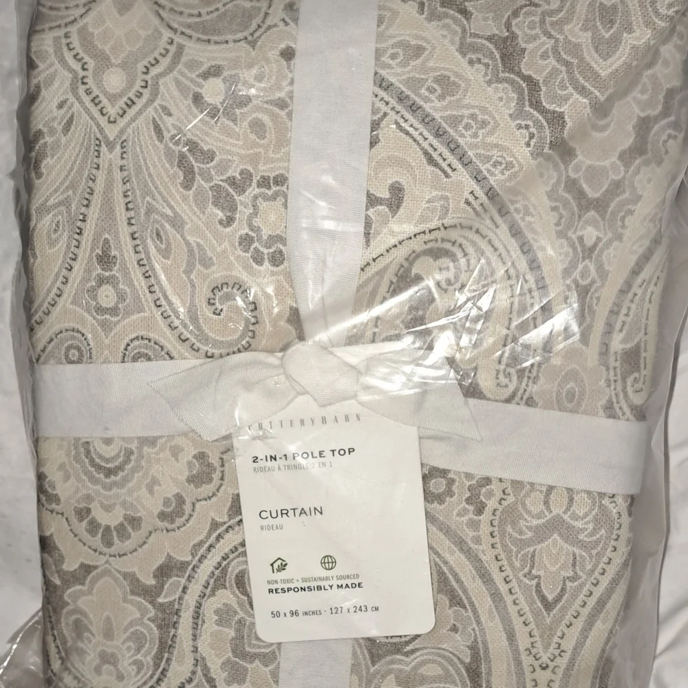 Pottery Barn Mackenna Paisley Printed Curtain 50x96 Panel